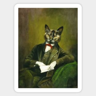 Distinguished Cat Gentleman Sticker